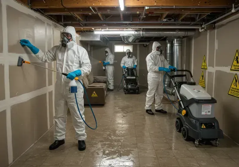 Basement Moisture Removal and Structural Drying process in Cayey, PR